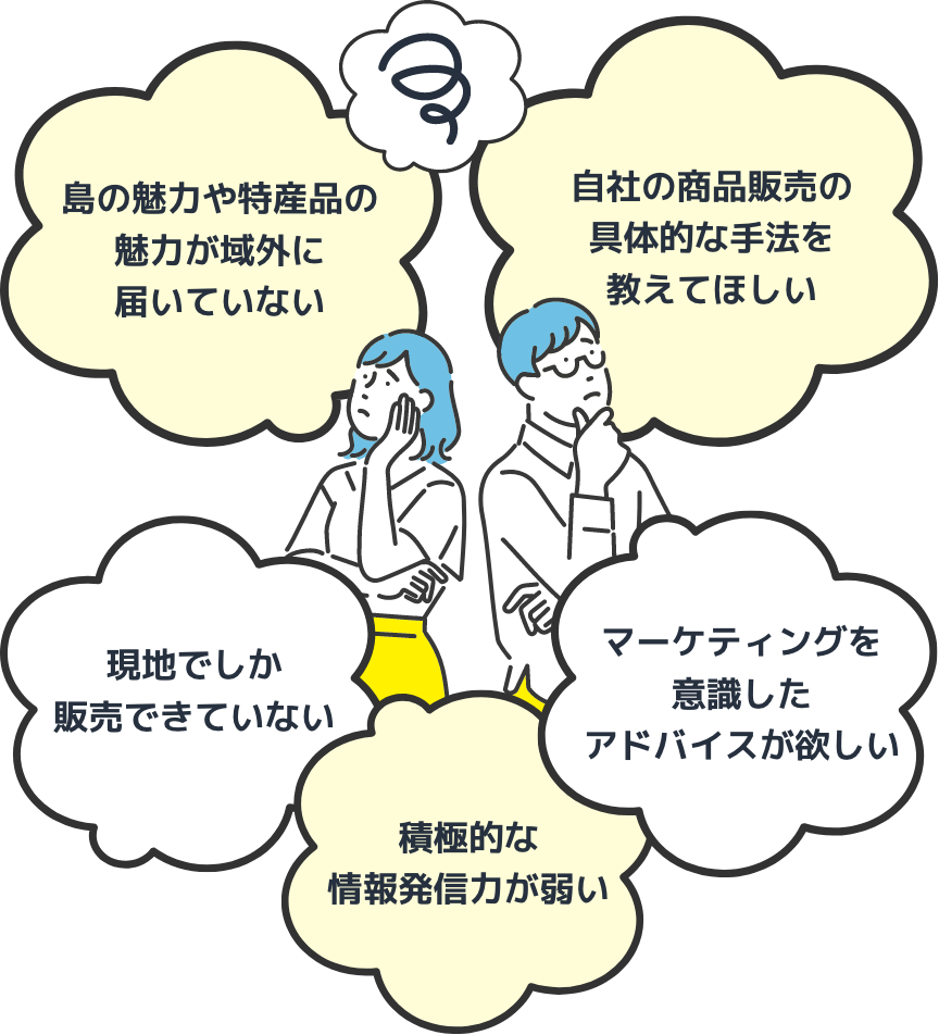 ＼デジタル広報・販売スキル向上で／こんな離島のお悩みを解決します！